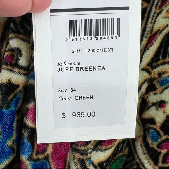 NWT Isabel Marant Velvet Breena Skirt 34 Printed Draped Flawed Rare - Picture 5 of 12